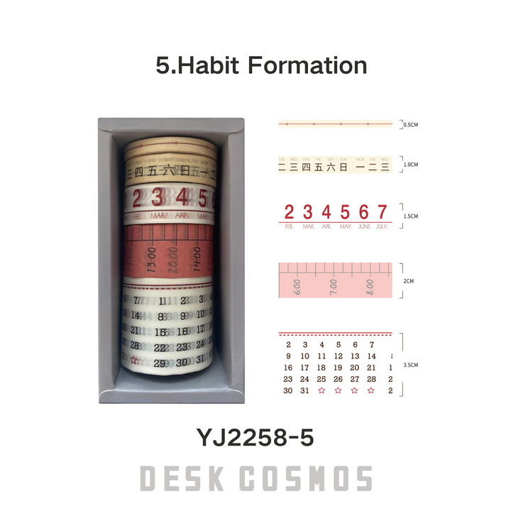 Pick Up Time Habit Building Washi Tape Decorative Grid Design