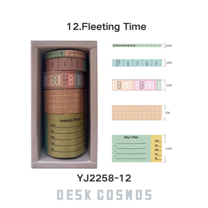Pick Up Time Washi Tape Set Vintage Aesthetic for Scrapbooking