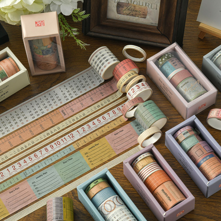 Pick Up Time Washi Tape Set Vintage Retro Scrapbooking Supplies