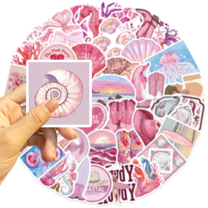 Pink Coast Stickers Cute for Personalized Journal Creation