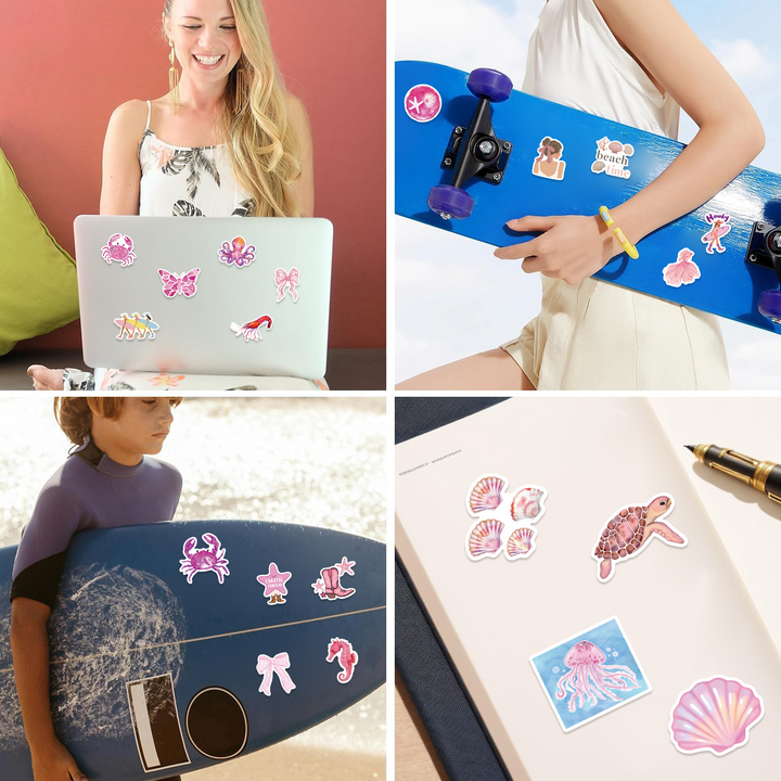 Pink Coast Stickers Waterproof for Arts and Scrapbooking