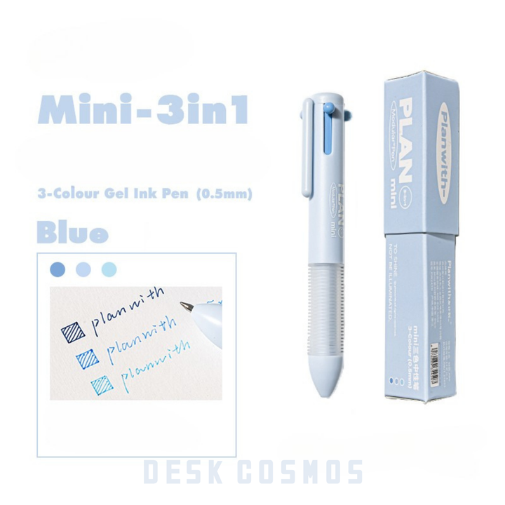 Plumpy Multicolor Gel Pen Mini Series 3 in 1 Aesthetic Notebook Companion