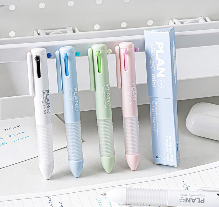 Plumpy Multicolor Gel Pen Mini Series 3 in 1 Aesthetic Study Tool
