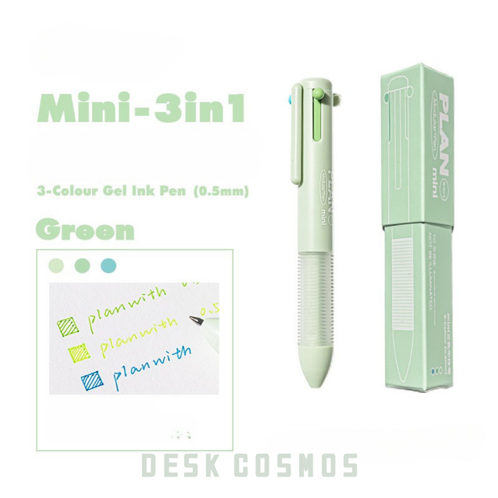 Plumpy Multicolor Gel Pen Mini Series 3 in 1 Vibrant Ink Set