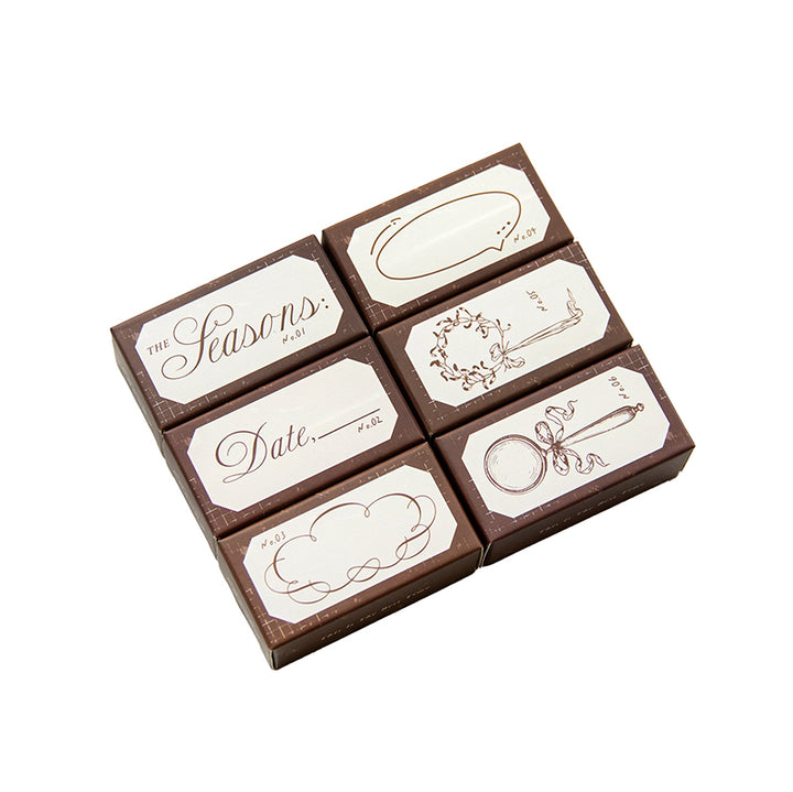 Poetic Romance Wooden Stamp Set for Journal DIY White Background