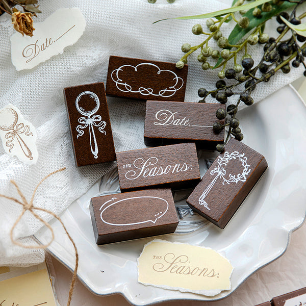 Poetic Romance Wooden Stamp for Customized Craft Projects