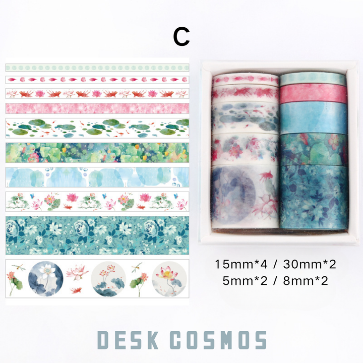 Pond lotus Japanese Fresh Planner Decoration Washi Tape