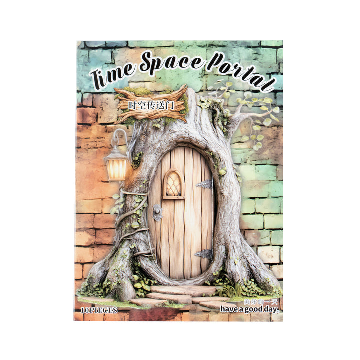 Portal Stickers Time Space Portal colorful flower garden scenery