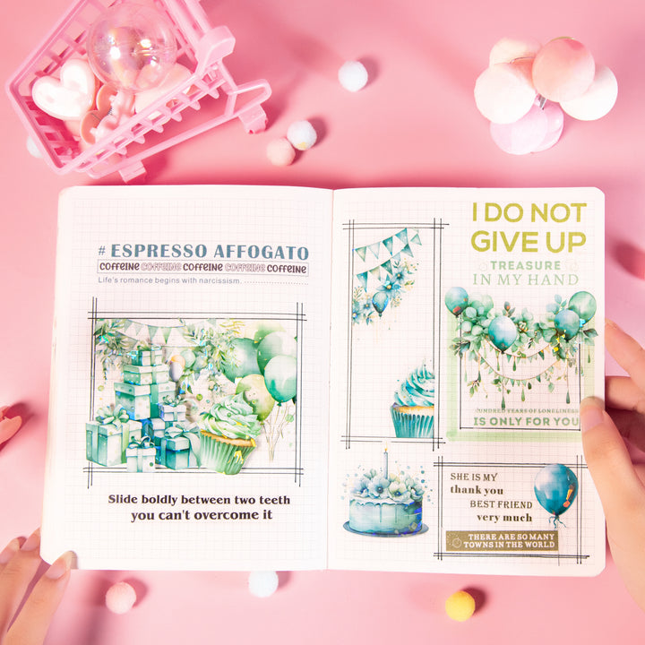 Premium Stickers for Planner with Birthday Cake and Balloon Theme