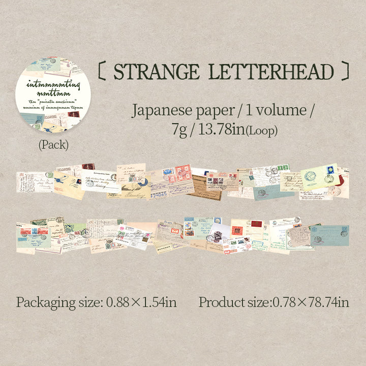 Private Archives Vintage Washi Tape Textured Background Tape Scrapbook Collage Tape for Journals