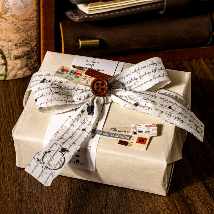 Private Archives Vintage Washi Tape Textured Background Tape Tearable Collage Tape
