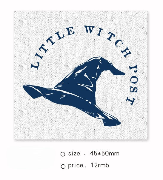 Pumpkin Carriage Series Little Witch Hat wooden stamp for Halloween and magic theme crafts