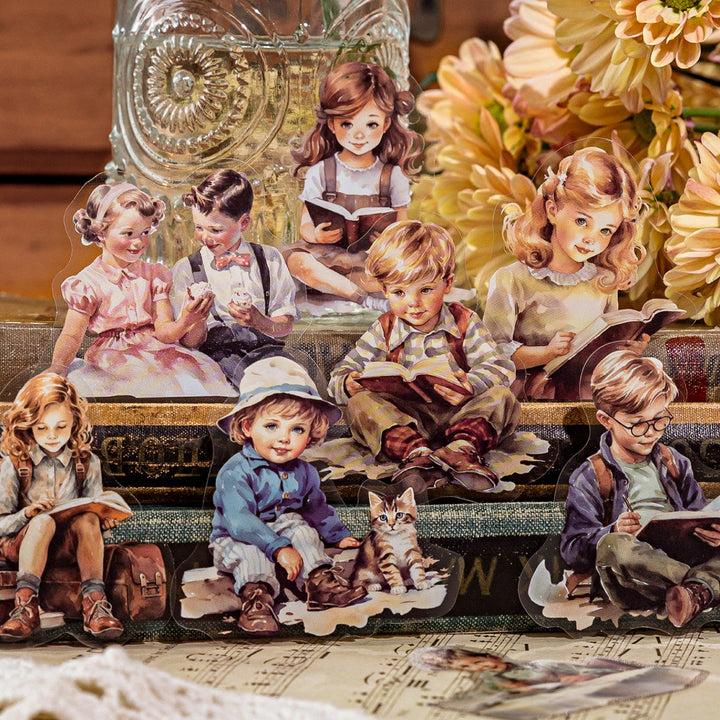 Pure Age PET Stickers Sweet Characters American Style Vintage Scrapbook