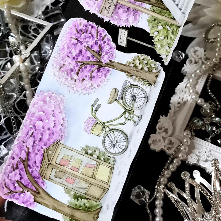 Purple Alley Flowers PET Tape Close Up Image