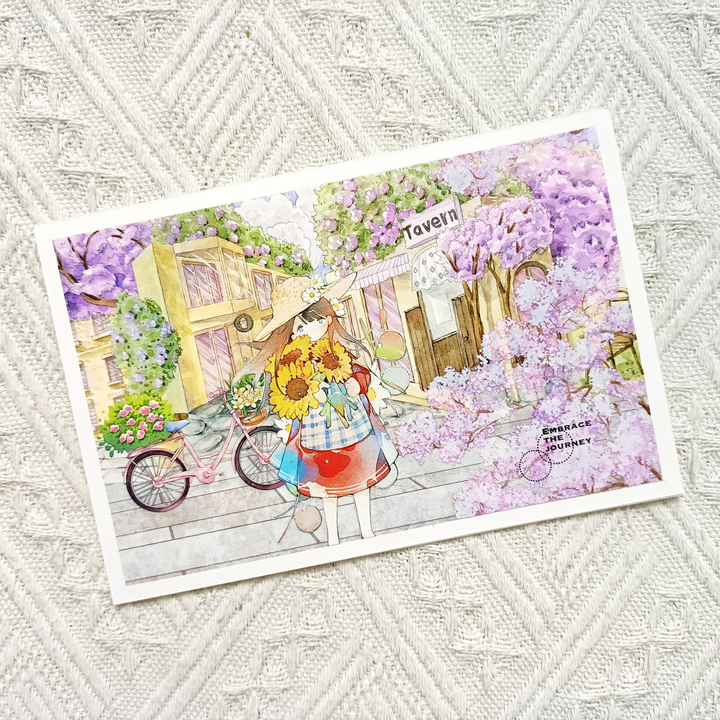Purple Alley Flowers PET Tape Creative Journal Decoration