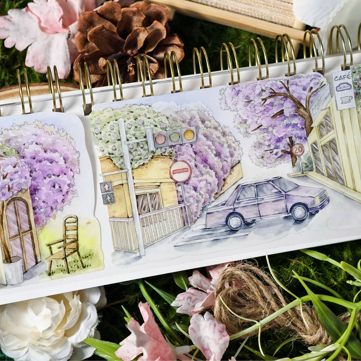 Purple Alley Flowers PET Tape Retro Romance Basics