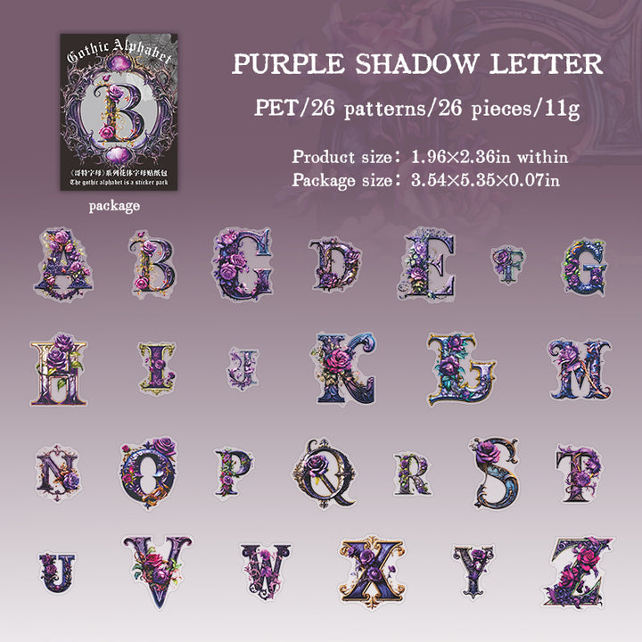 Purple  Rose Letter Journal Stickers