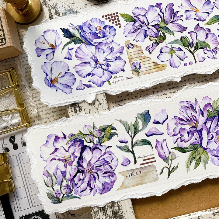 Purple Vintage Flower Tapes Creative Series Elegant Floral Tape