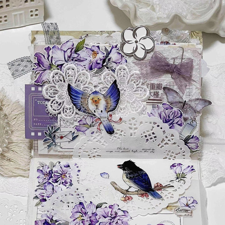 Purple Vintage Flower Tapes Creative Series Floral Decorative Tape