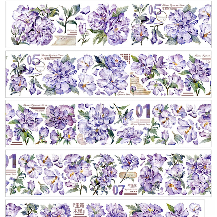 Purple Vintage Flower Tapes Creative Series Retro Style Flower Tape