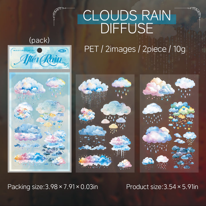 Qing Ning after the rain Floral Die Cut Stickers for Personal Journal Customization