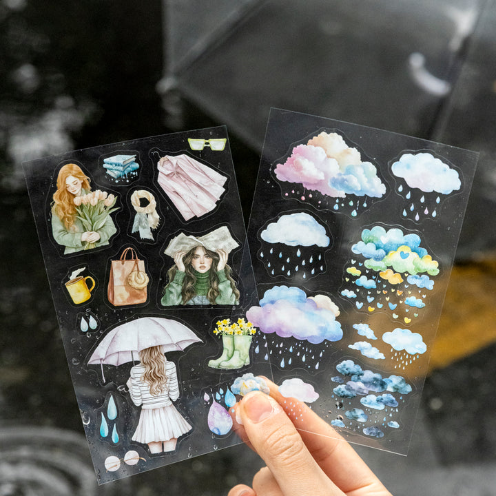 Qing Ning after the rain Floral and Weather Stickers for Handcraft Projects