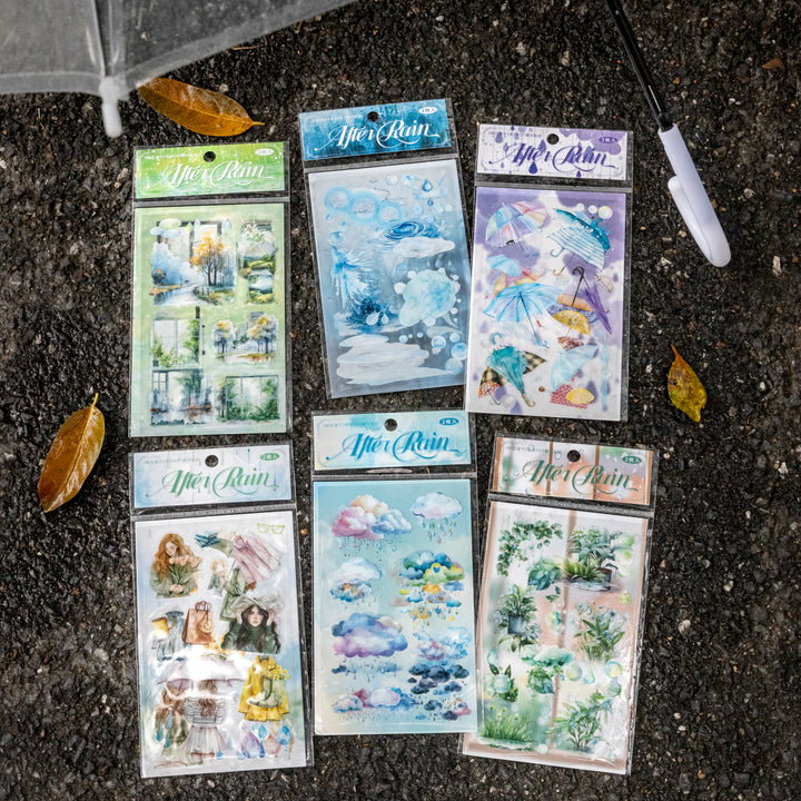 Qing Ning after the rain PET Stickers Weather Floral Die Cut Decorative Stickers Main Image