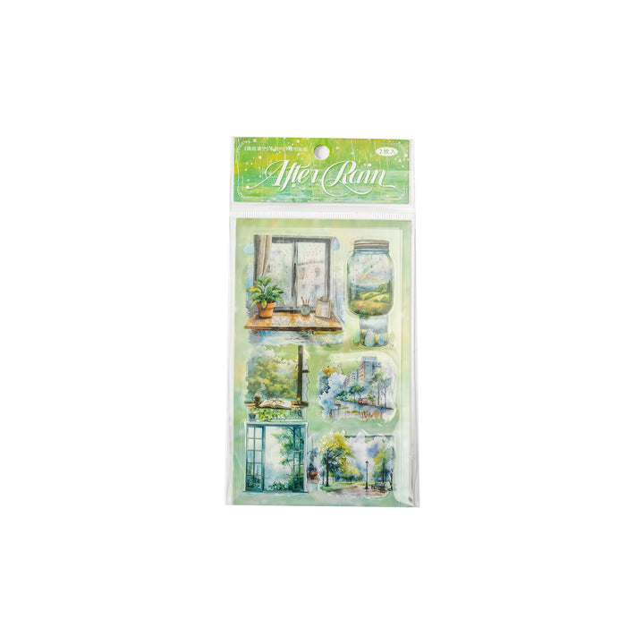 Qing Ning after the rain Waterproof Floral Stickers for Weather Theme