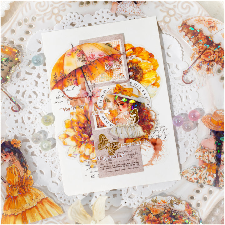 Qisi Rainy Season Stickers Fashion Characters Unique Patterns