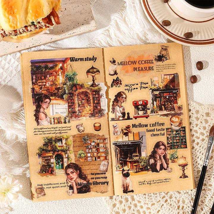 Quiet Courtyard PET Material Collage Kit for Art Lovers
