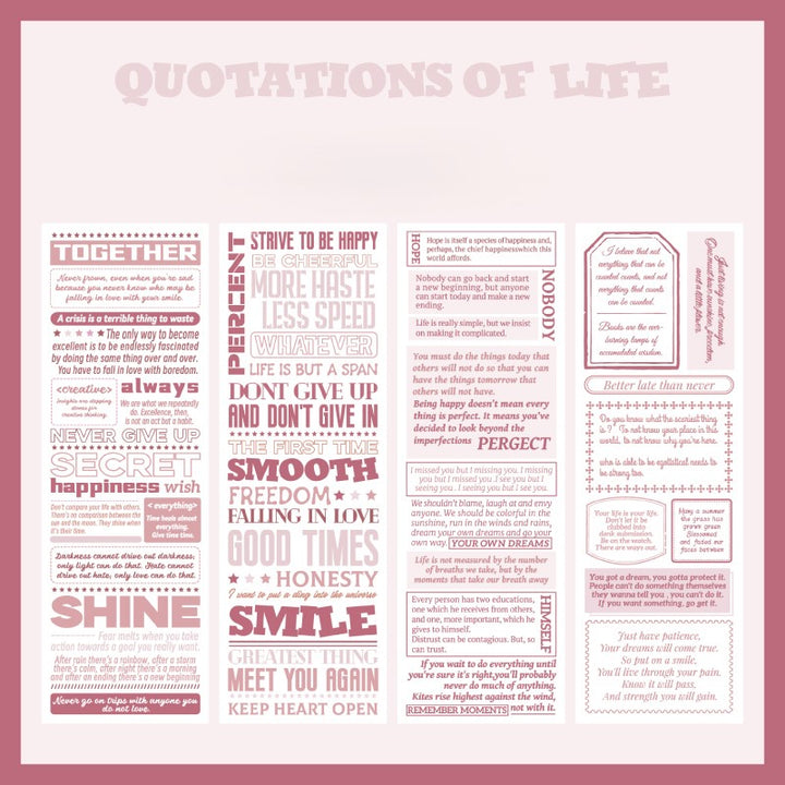 Quotations of Life Washi Tape Stickers for Artistic Planner