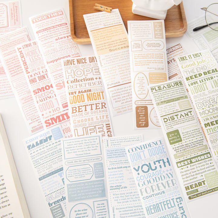 Quotations of Life Washi Tape Sticker for Planner DIY, Motivational Washi Stickers