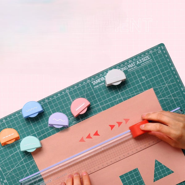 Rainbow Color Paper Cutter with Replaceable Blades for Easy Crafting