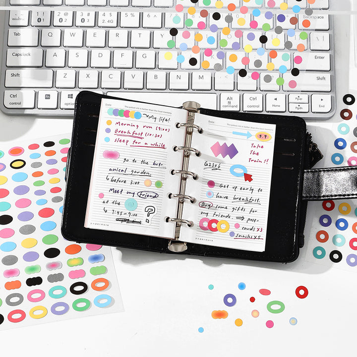 Rainbow Light Polka Dots Stickers Beautiful For Phone Case Art