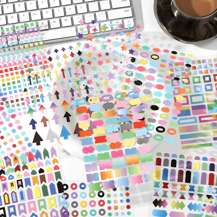 Rainbow Light Stars Polka Dots Ideal For Planner Personalization