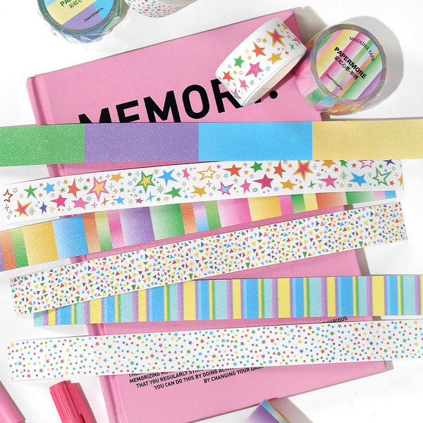 Rainbow Wishes Border Tape for Cute Mobile Case Design