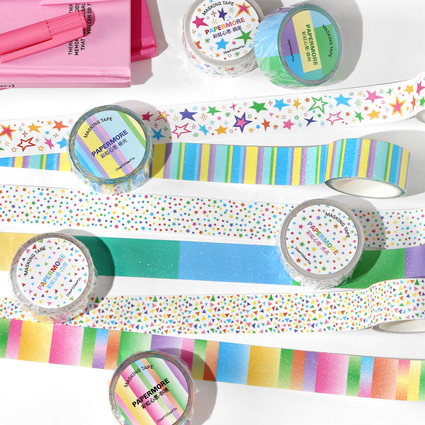 Rainbow Wishes Washi Tape Perfect for Custom Diary