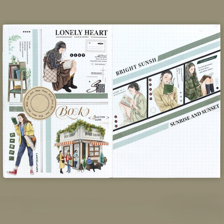 Reading Moment Coffee PET Tape Suitable for Artistic Journaling