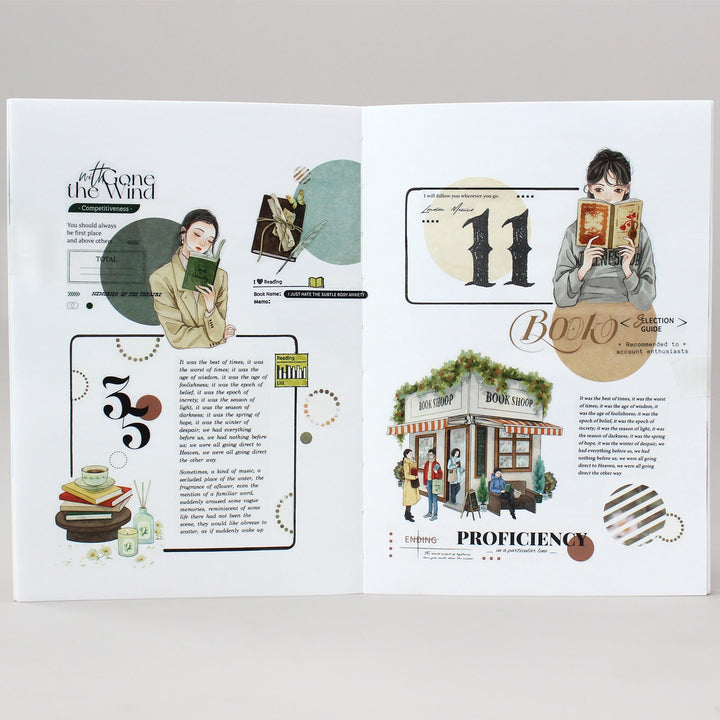 Reading Moment PET Tape Characters Suitable for Creative Scrapbooks