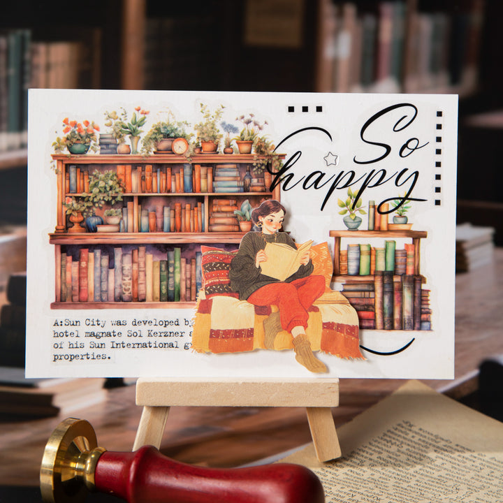 Reading Stickers Cozy Girl Library Girl Scrapbooking Supplies