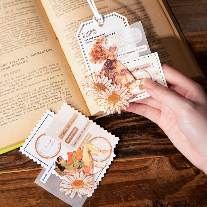 Reading Stickers Cozy Girl Library Girl Suitable for Scrapbook