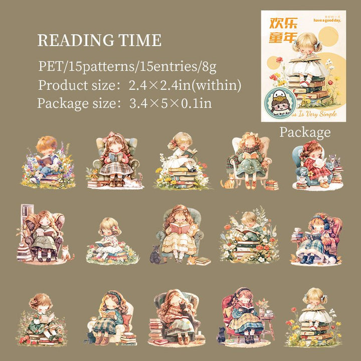 Happy Childhood Stickers Fun Cartoon Characters for Art Projects