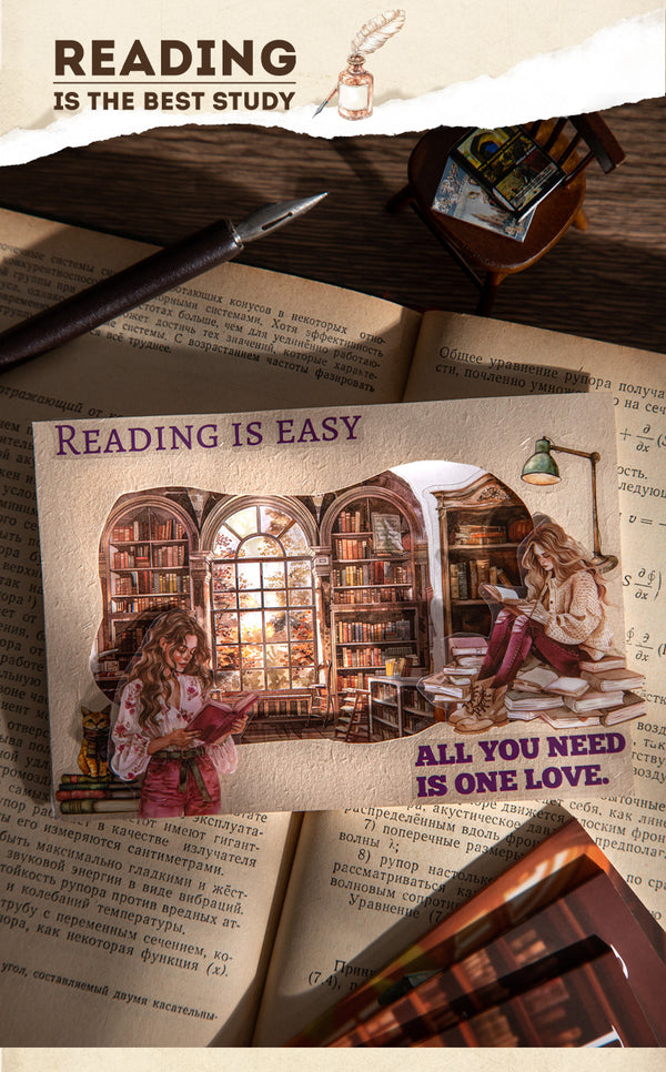 Reading Weekly PET Washi Stickers For Phone Case Decoration