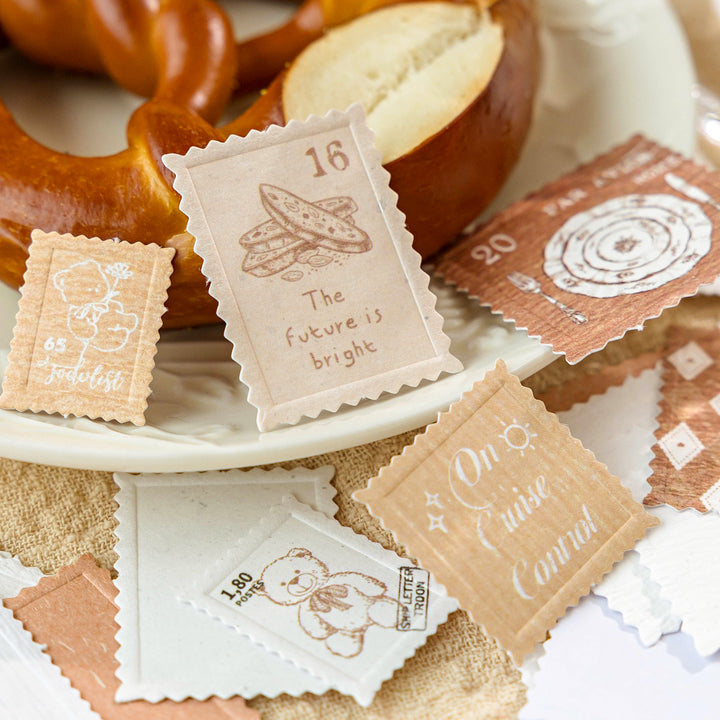 Relief Stickers Paper Stamp Series Botanical and Animal Pattern