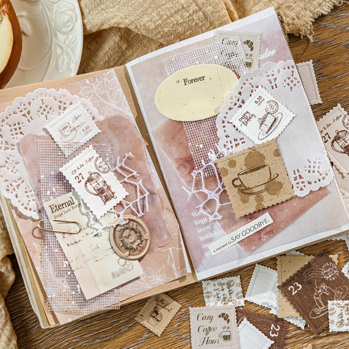 Relief Stickers Paper Stamp Series Floral Animal Fruit Elements