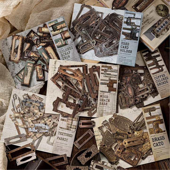 Retro Archive Rusted Metal Cardstock Stickers Aesthetic Stationery