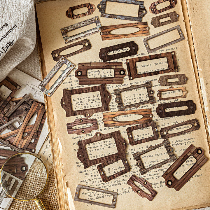 Retro Archive Rusted Metal Cardstock Stickers Decorative Elements