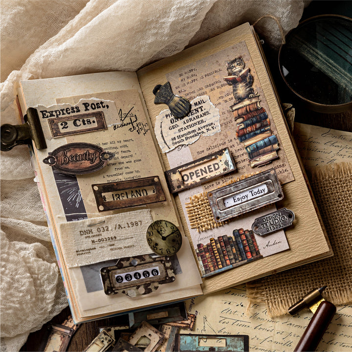 Retro Archive Rusted Metal Cardstock Stickers Journaling Essentials