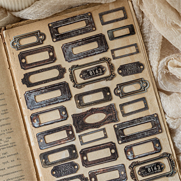 Retro Archive Rusted Metal Cardstock Stickers Vintage Decorative