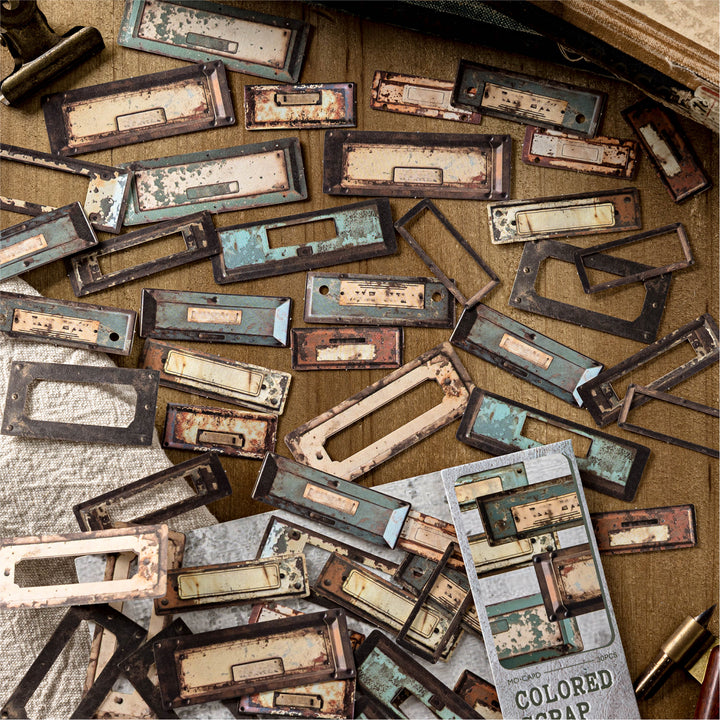Retro Archive Rusted Metal Cardstock Stickers Vintage Style